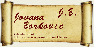Jovana Borković vizit kartica